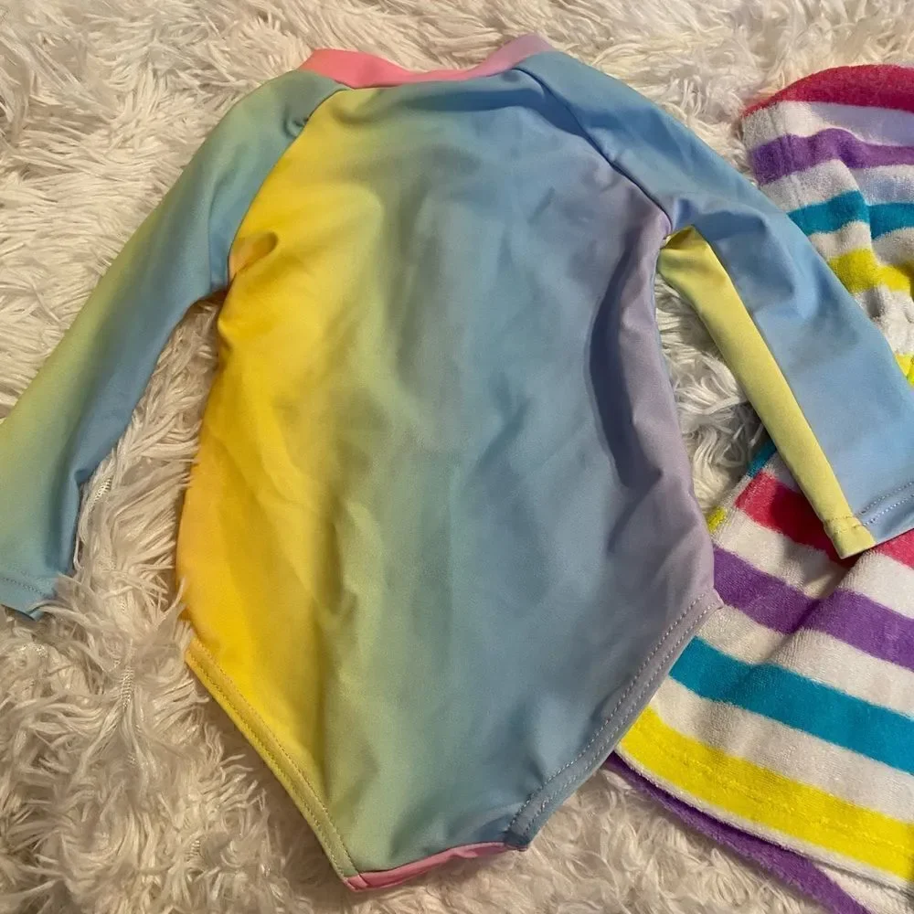 Children’s Place 6-9M Swim Coverup & *NWOT* Shein 6-12M Swim Rash Guard